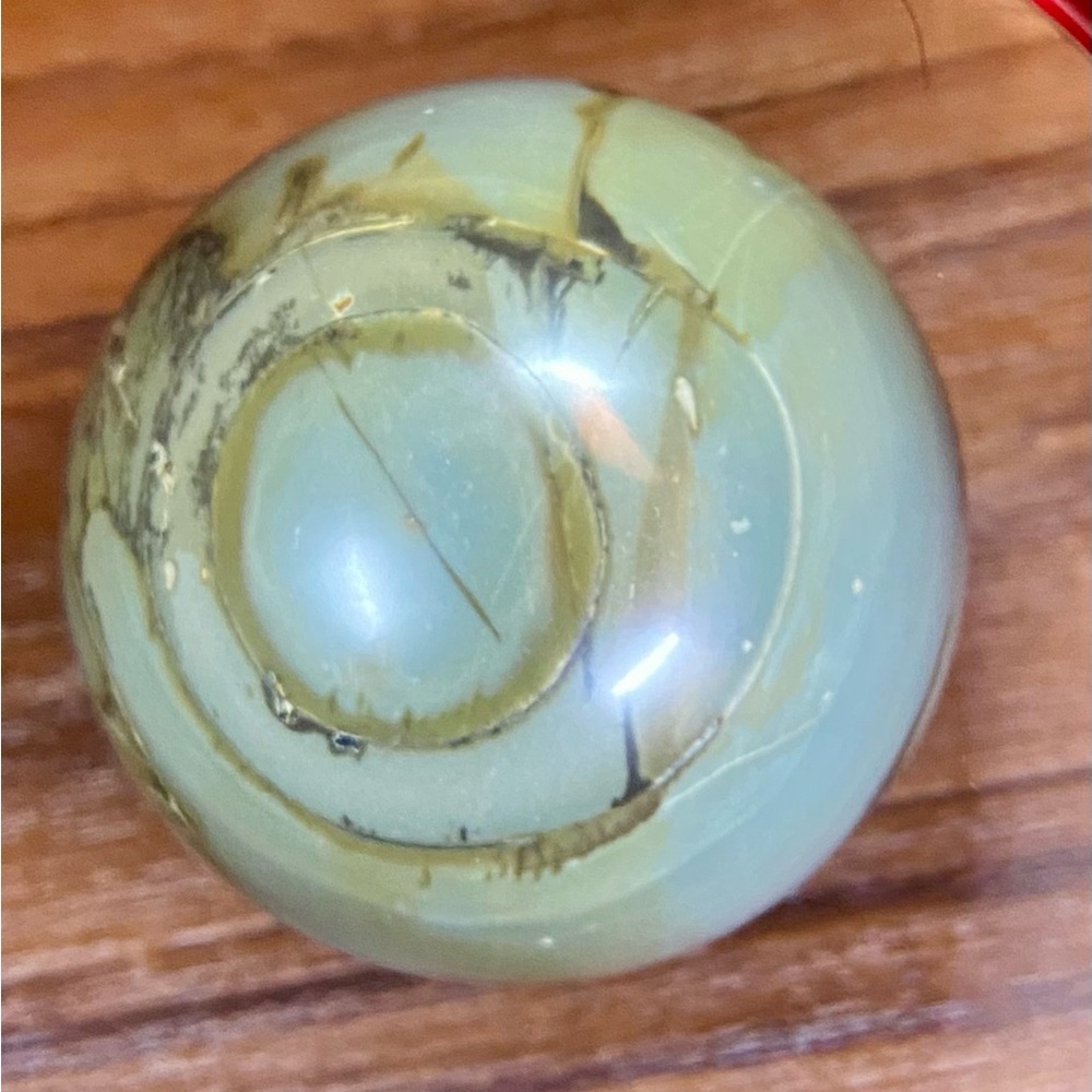 High Quality Polished Septarian Sphere w/ Wooden Stand - Picture 3 of 10